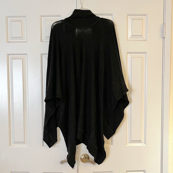 NWT Three Dots Black Wrap Shawl Sweater. Women's One Size. Large, Extra Large. - Picture 10 of 14